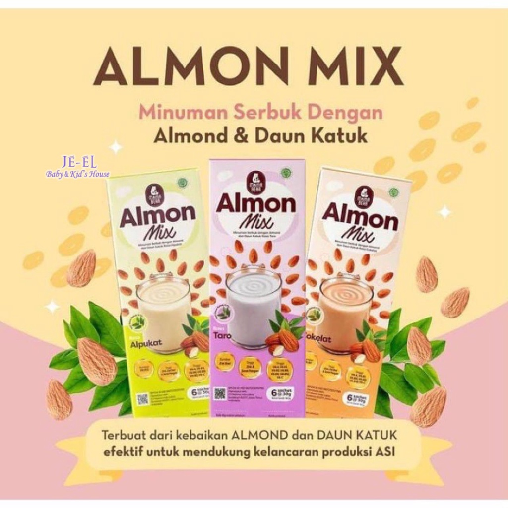 Mama Bear Almon Mix Minuman Serbuk Almond Dengan Daun Katuk dan Daun Kelor 180gr