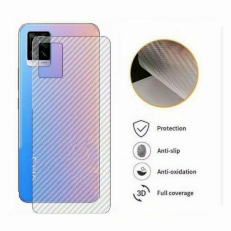 PROMO GARSKIN CARBON VIVO V23 5G V23E Y75 5G V21 4G/5G SKIN PROTECTOR TRANSPARAN