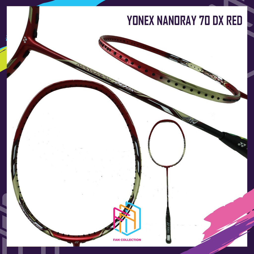 YONEX NANORAY 70 DX AHSAN RED RAKET BADMINTON ORIGINAL