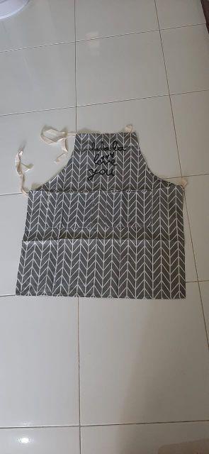 Celemek Masak Kain Katun Motif Kotak / Apron Masak Kain Katun Motif