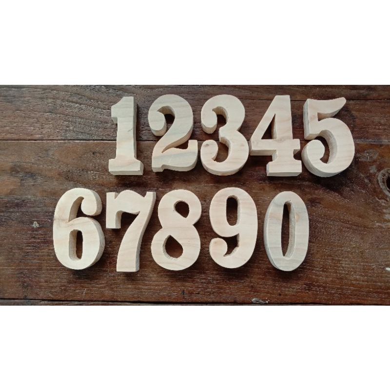 PROMO angka kayu - huruf kayu -font keren- nomor rumah dari jati belanda