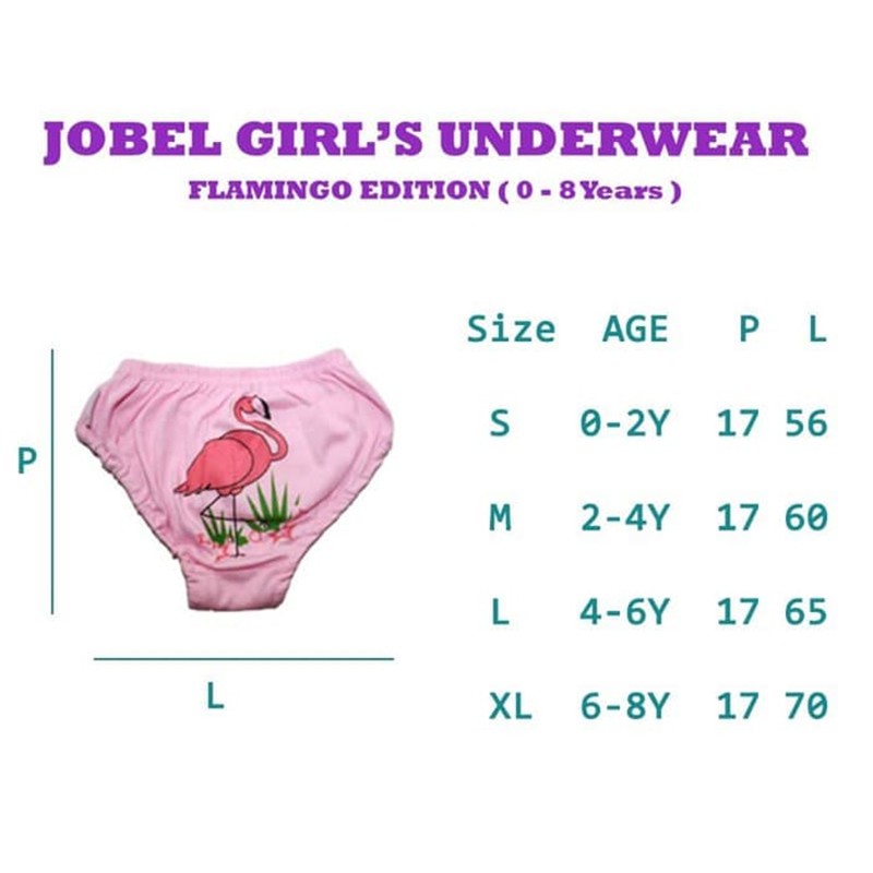 Jobel Girl Underwear Rainbow edition Renda 4pcs Celana Dalam Anak Perempuan