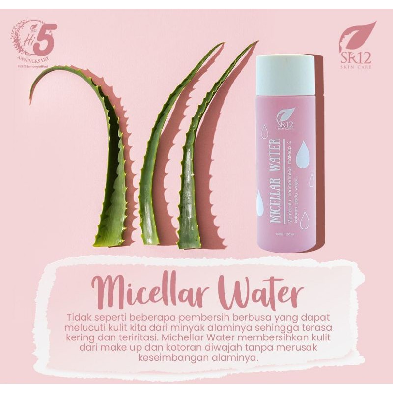 [BPOM] MICELLAR WATER SR12 100ml Membantu Membersihkan make-Up dan Kotoran Pada Wajah