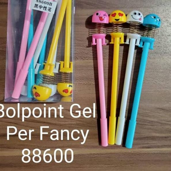 

⇻ [BIG PROMO] (Harga 1 lusin) Bp. Gel Per 88600 Emoticon warna; bolpen per karakter, springdoll pen ☣