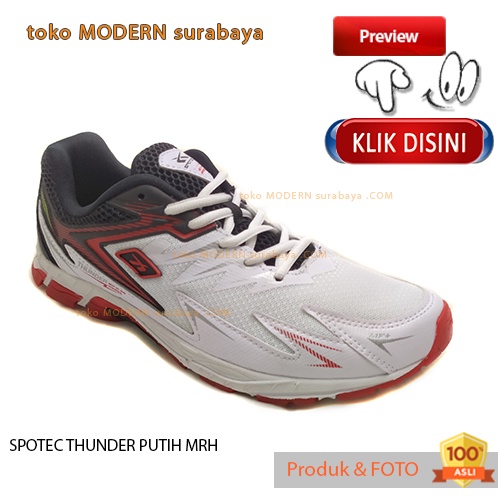 Sepatu pria olahraga sneakers tali SPOTEC THUNDER PUTIH MRH