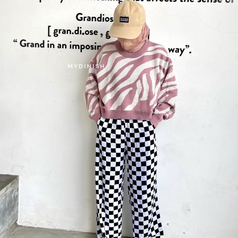 KALILA - ZEBRA BLOUSE OVERSIZE ATASAN WANITA RAJUT PREMIUM