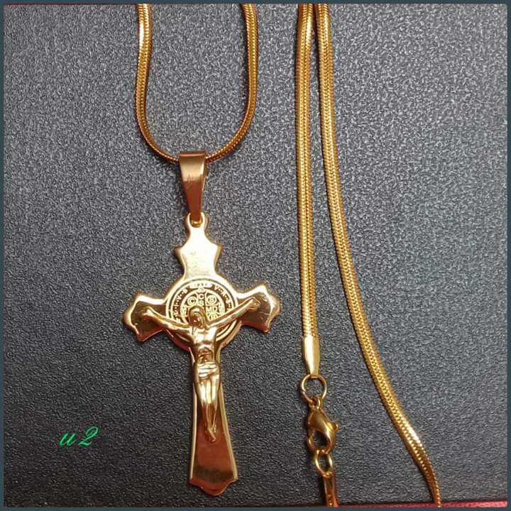 Kalung fashion Salib Import / kalung rohani / kalung salib titanium gold silver