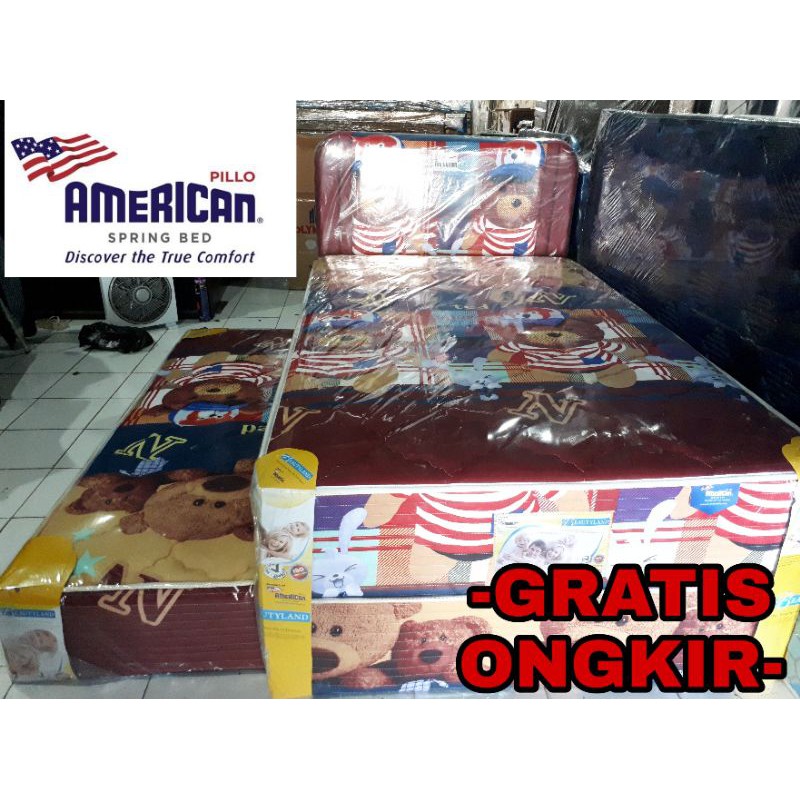 (FREE ONGKIR) SET Springbed American 2in1 sorong 120x200 GARANSI 10 TH.