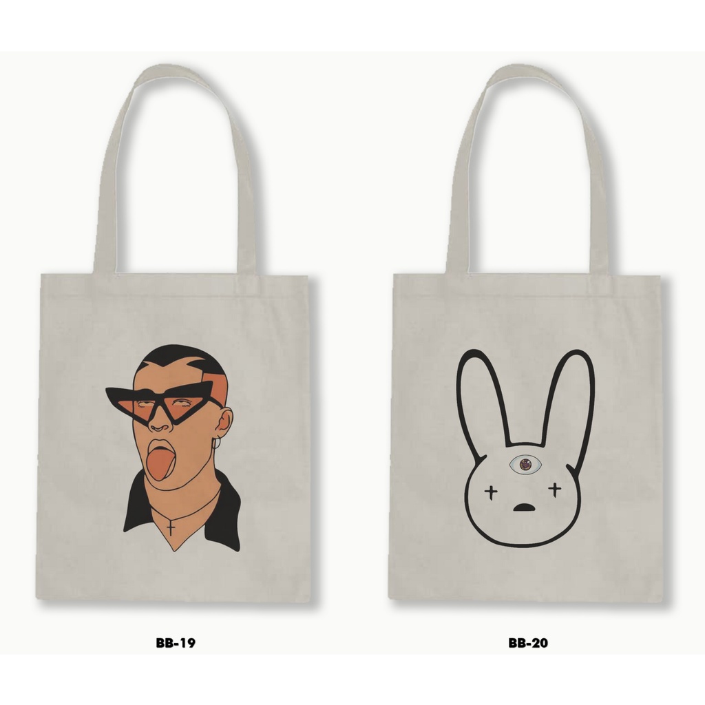 TOTE BAG BLACU - BAD BUNNY .01