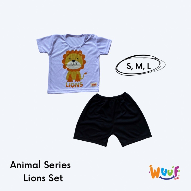 Setelan pendek bayi motif animals (WUUF KIDS)