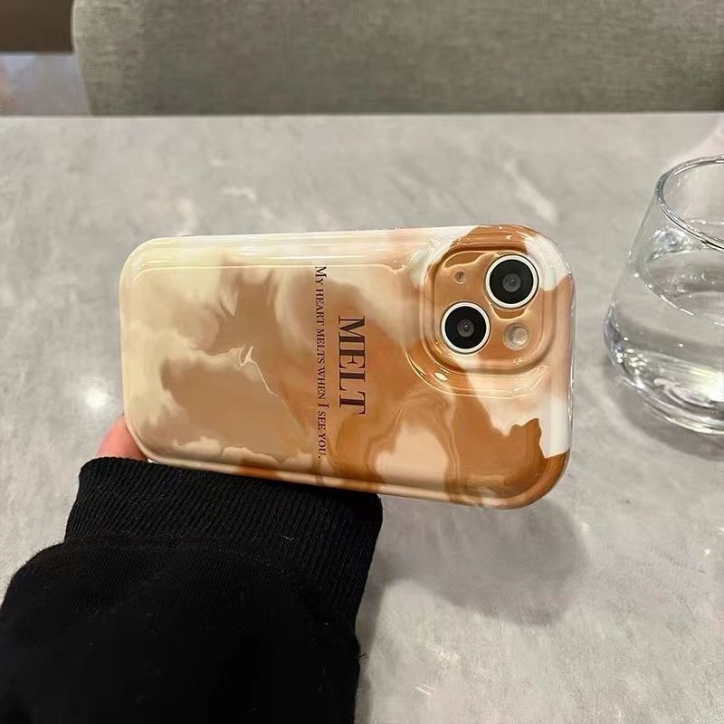 Casing Soft Case Silikon Motif Milk Tea Untuk iPhone 12 / 13 / 11 Pro Max / X / Xs Max / Xr ehgr