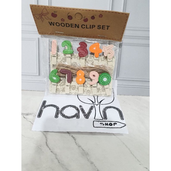 JEPITAN KAYU FOTO/WOODEN CLIP/PHOTO KLIP-Angka