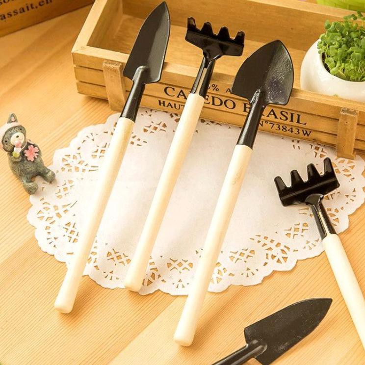 Grosir OKK Set Sekop Garpu Cangkul Mini 3 in 1 / Alat Berkebun / Garden Tools Ukuran Kecil