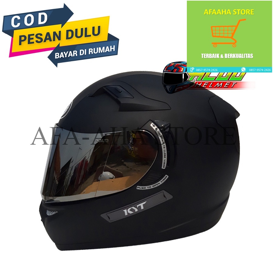 promo helm kyt k2 rider solid black doff flat visor iradium helm full face helm kyt terlaris afaahas