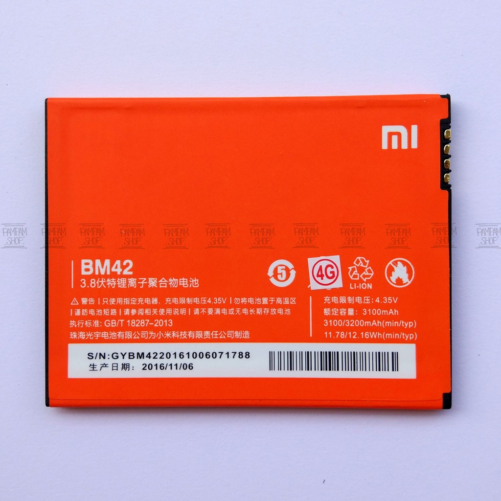 Baterai XiaoMi BM42 Redmi Note 1 Original OEM | Batre, Batrai, Battery, BM 42, Xiao Mi