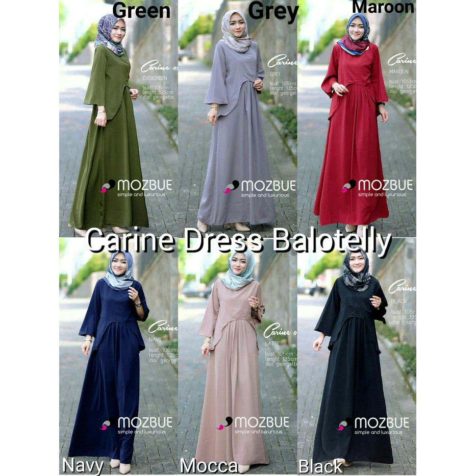 Gamis polos / Gamis hitam / grosir pakaian wanita murah : Carine dress