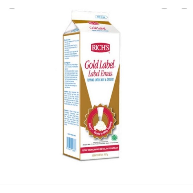 

RICH GOLD LABEL 907GR TOPPING CAKE & DESSERT KHUSUS OJOL INSTAN KURIR