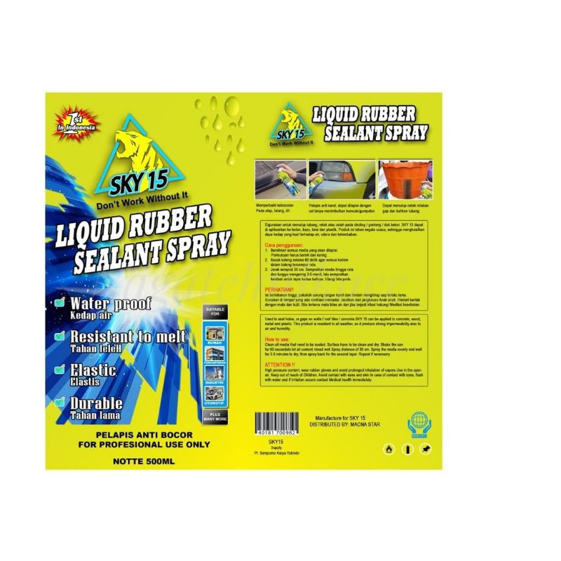 LIQUID RUBBER SEALANT SPRAY sky15 ( 4 varian warna) hitam, putih, clear, abu2