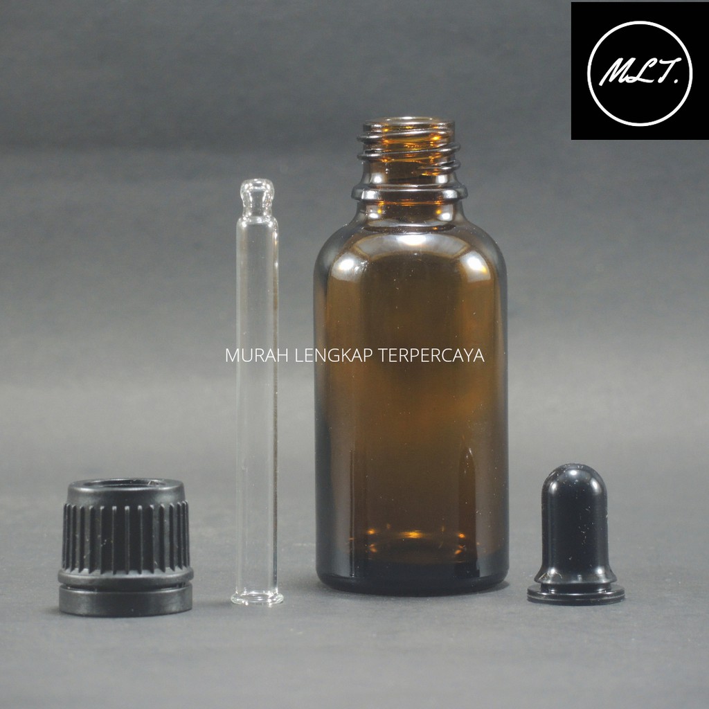 BOTOL SERUM BOTOL PIPET  BOTOL KACA AMBER COKLAT 30ML