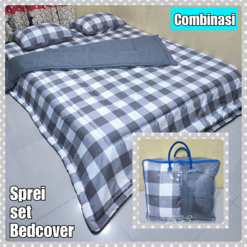 BEDCOVER SET SPREI KOTAK2 KEKINIAN/SELIMUT TERLARIS