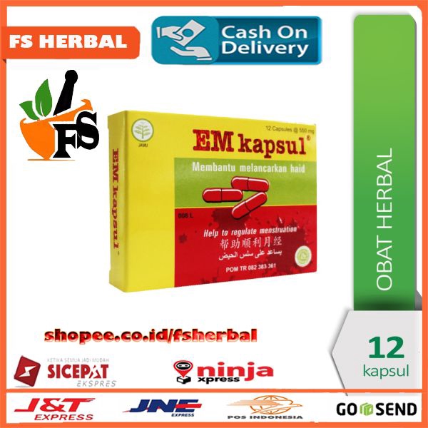Original EM Capsul 12 Kapsul Obat herbal pelancar haid Termurah