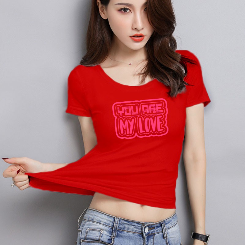 YOURSTYLE1119 - KAOS WANITA ONECK YOU ARE MY LOVE/ KAOS TERLARIS / KAOS ONECK/ VALENTINE