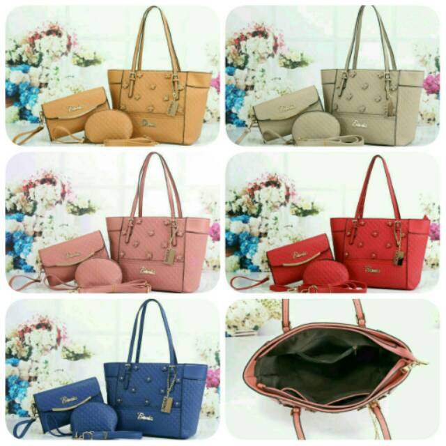 Bonia tote bag set 3 in one 38505 /2. Baguss 👍(1 kg)