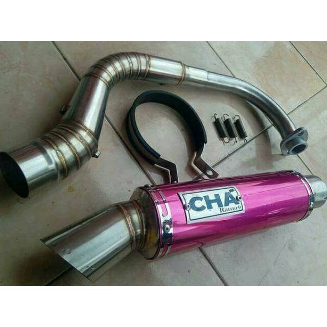 fullsystem Knalpot Racing Yamaha Mio sporty Mio J Beat Fi Vario 110 all matic knalpot CHA Stainles