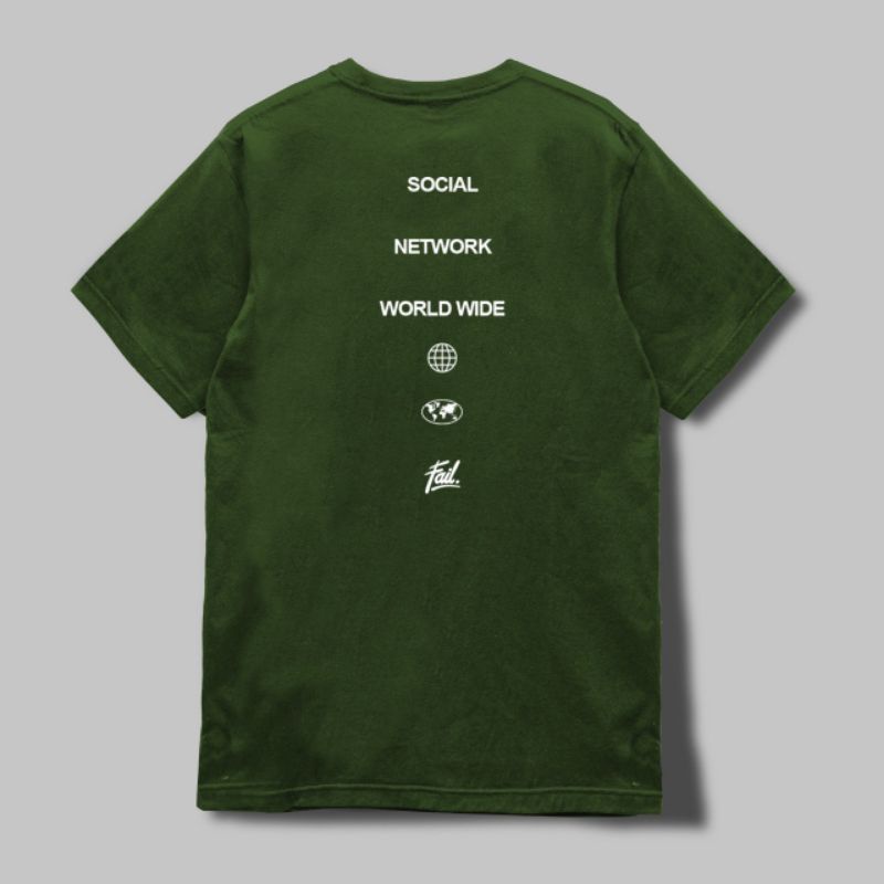 FAILOFFICIAL T-SHIRT - SOSIAL NETWORK 02 ARMY GREEN