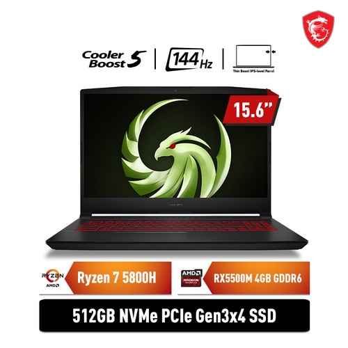 MSI BRAVO 15 B5DD 241ID - RYZEN 7-5800H - 8GB - 512GB SSD - RX5500M 4GB - 15.6&quot;FHD IPS 144Hz - W11