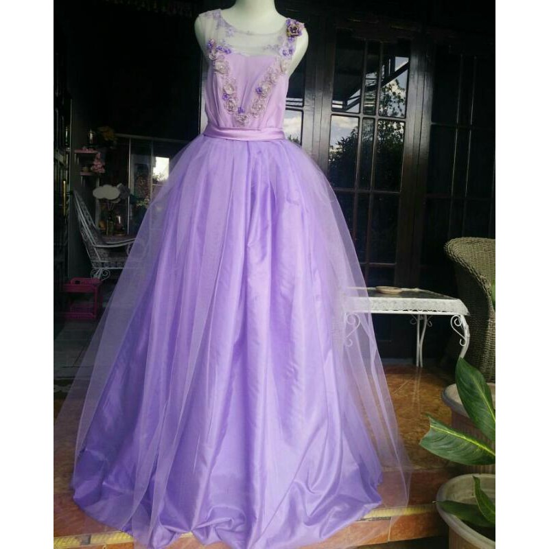 Gaun Lilac Ungu Barbie Bridal Second Preloved