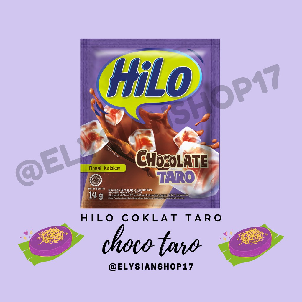 

Susu Hilo Chocolate Taro / Coklat Talas 1 Renceng (10 Sachet)