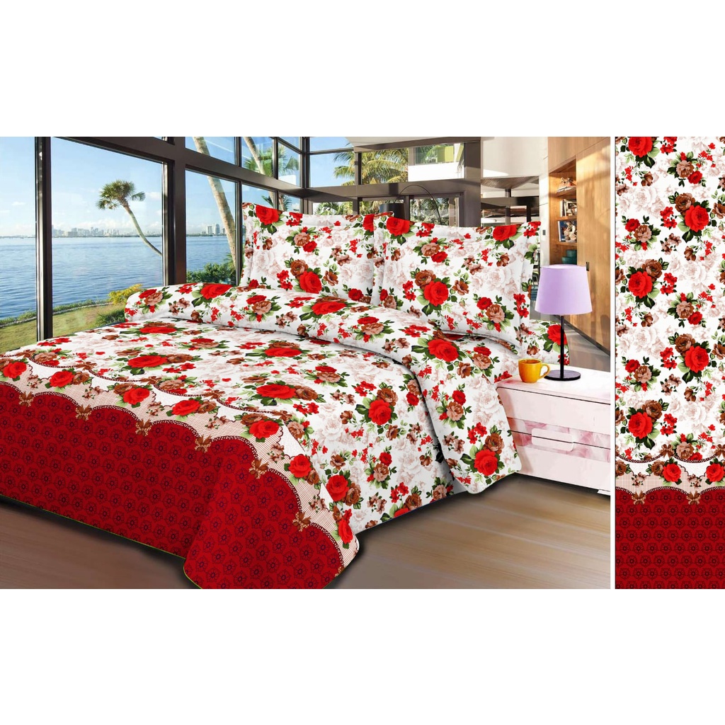 SEPRAI 200cm x 120cm SEPRAI + SARUNG BANTAL DUA &amp; SARUNG GULING SATU/SEPRAI SET/SEPRAI MURAH