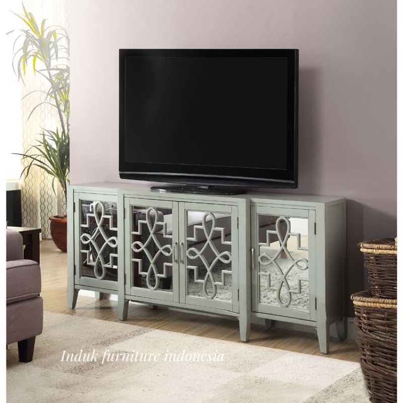 BUFET TV MINIMALIS CERMIN MODERN TERBARU.BUFET PAJANGAN MINIMALIS