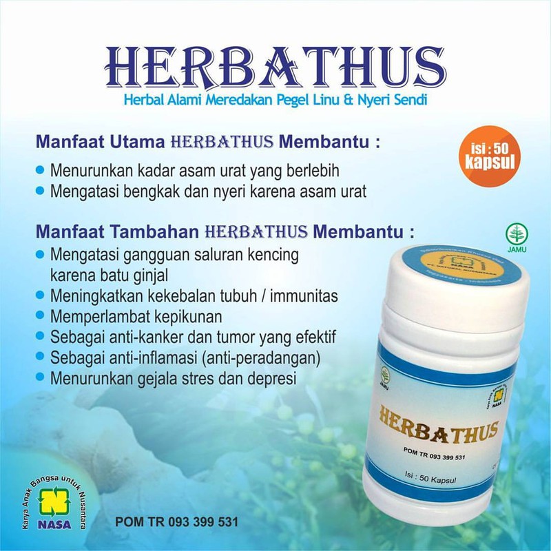 

HERBATHUS NASA - Herbal Untuk Asam Urat, Pegal Linu dan Nyeri Sendi