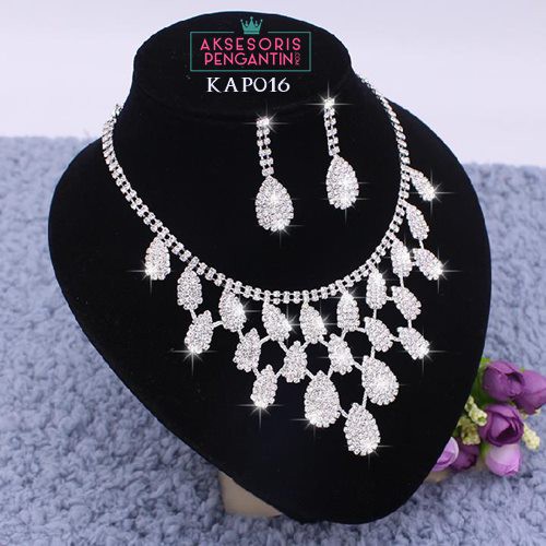 [PRODUK FAVORIT] KALUNG SET AKSESORIS PENGANTIN ANTING ANTING WANITA KAP016