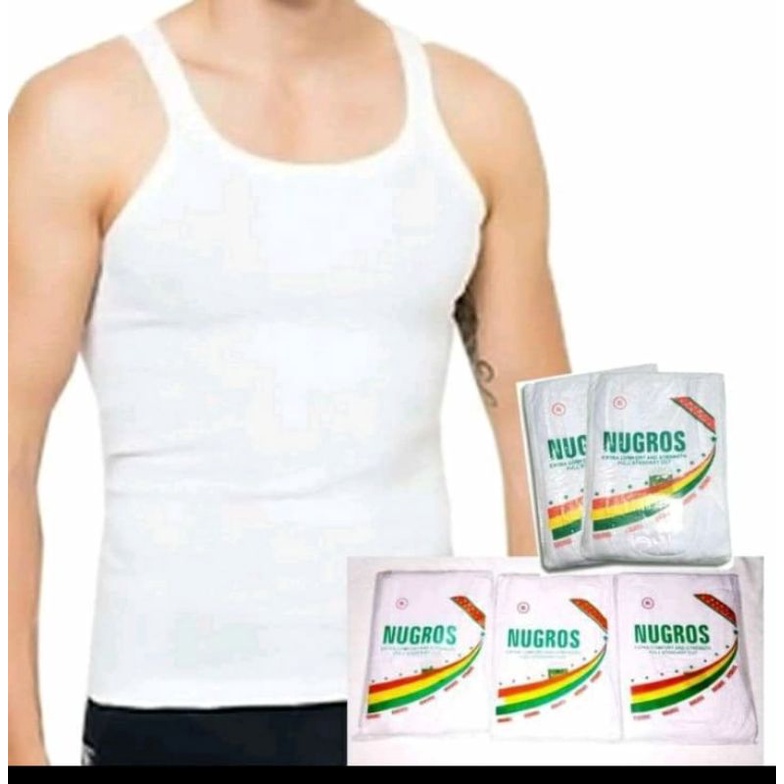 Kaos Singlet Pria Kaos Dalam Pria Remaja Dewasa Putih Nugros Nutex / Singlet Pria