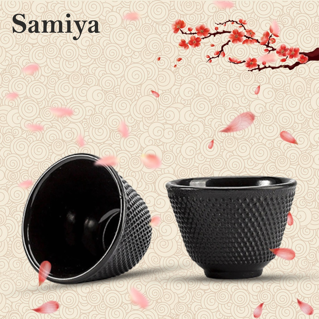 japanese iron tea cup black / cangkir gelas seloki hitam teacup / sloki kungfu cup