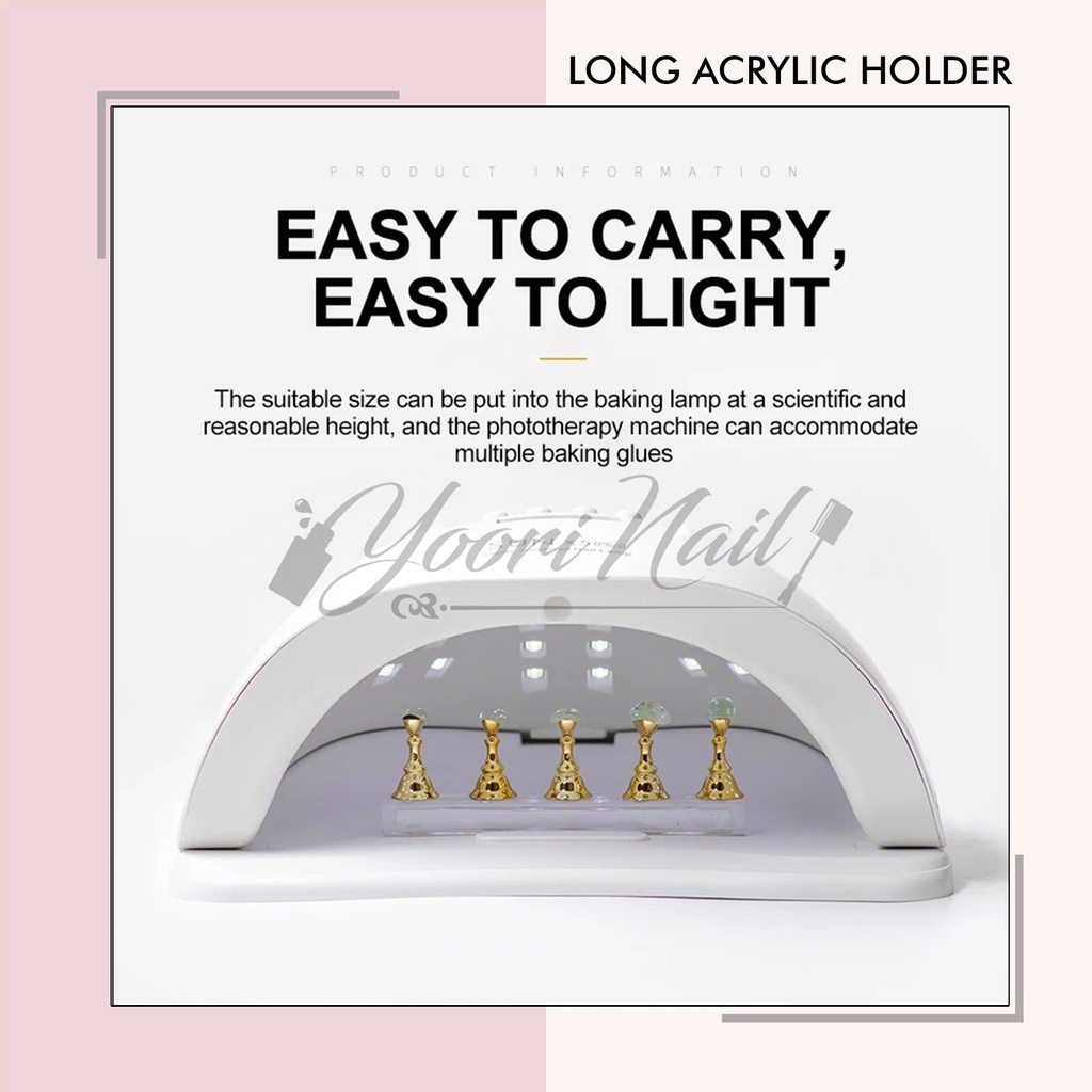 Long acrylic holder tempat kuku hias tempat latihan nail art holder display kuku