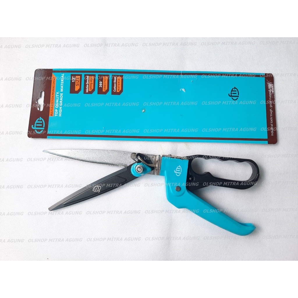 OLS Gunting Rumput 360 Taman Tanaman Swivel Blade Grass Shears 335mm Gunting Rumput Putar 360 derajat Swivel Blade