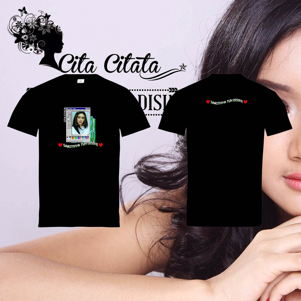 KAOS DISTRO T-SHIRT Kaos - CITACITATA SAKITNYA TUH DISINiI - HITAM PUTIH NAVY Kualitas premium SR_00