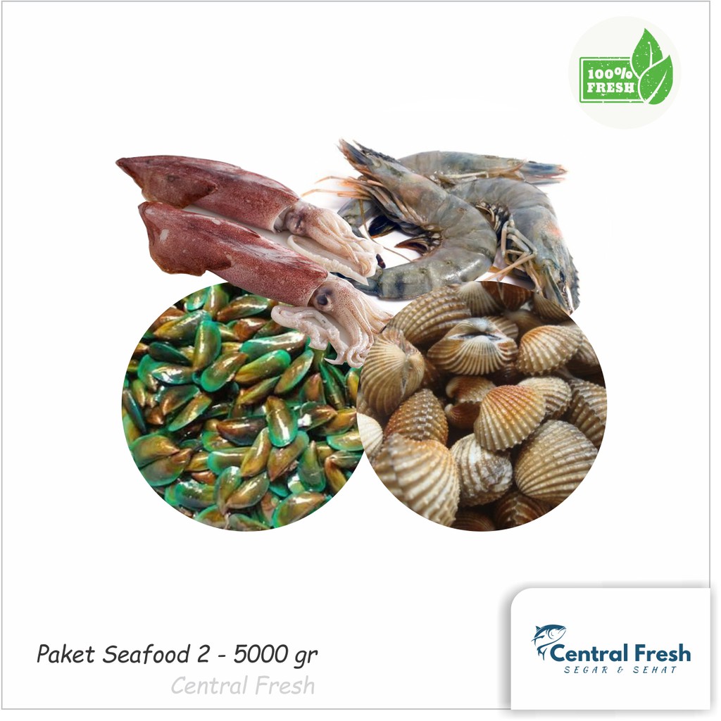 

Paket Seafood 2 CF Udang Cumi Kerang Dara dan Hijau - 5000 gram