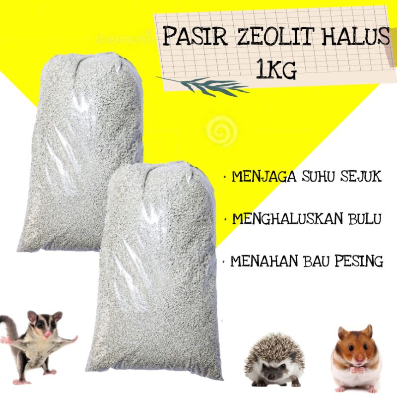 Pasir Zeolit Halus no.1 isi 1kg | Alas Kandang Hamster Gerbil Kucing