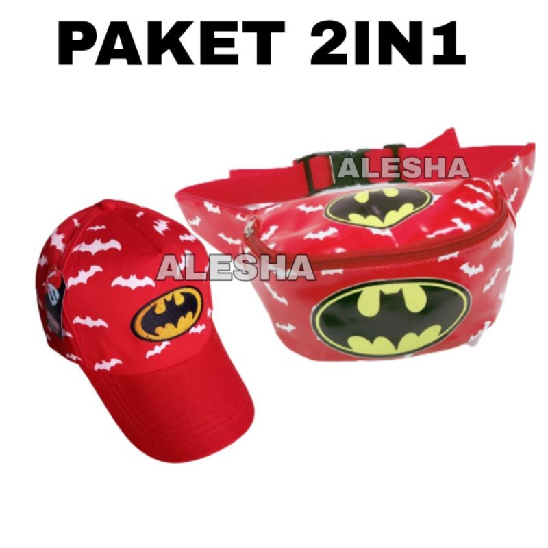 Waistbag/Tas Selempang Anak Laki-Laki Karakter Batman Murah