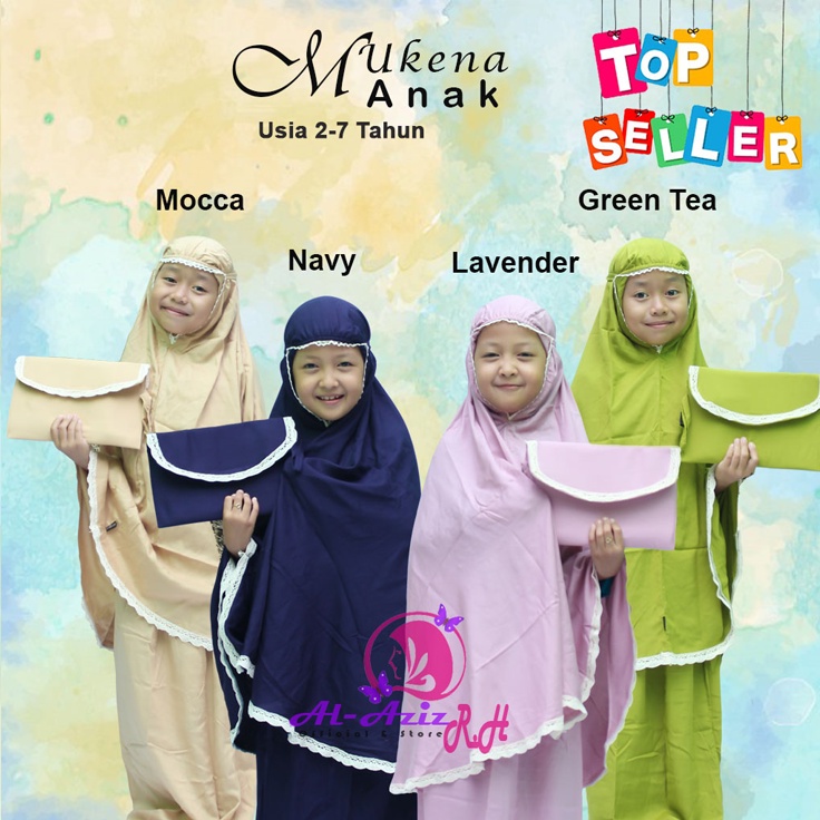 Mukena Traveling AL-AZIZ R.H Renda Anak Usia 2 Sampai 7 Tahun Katun Rayon