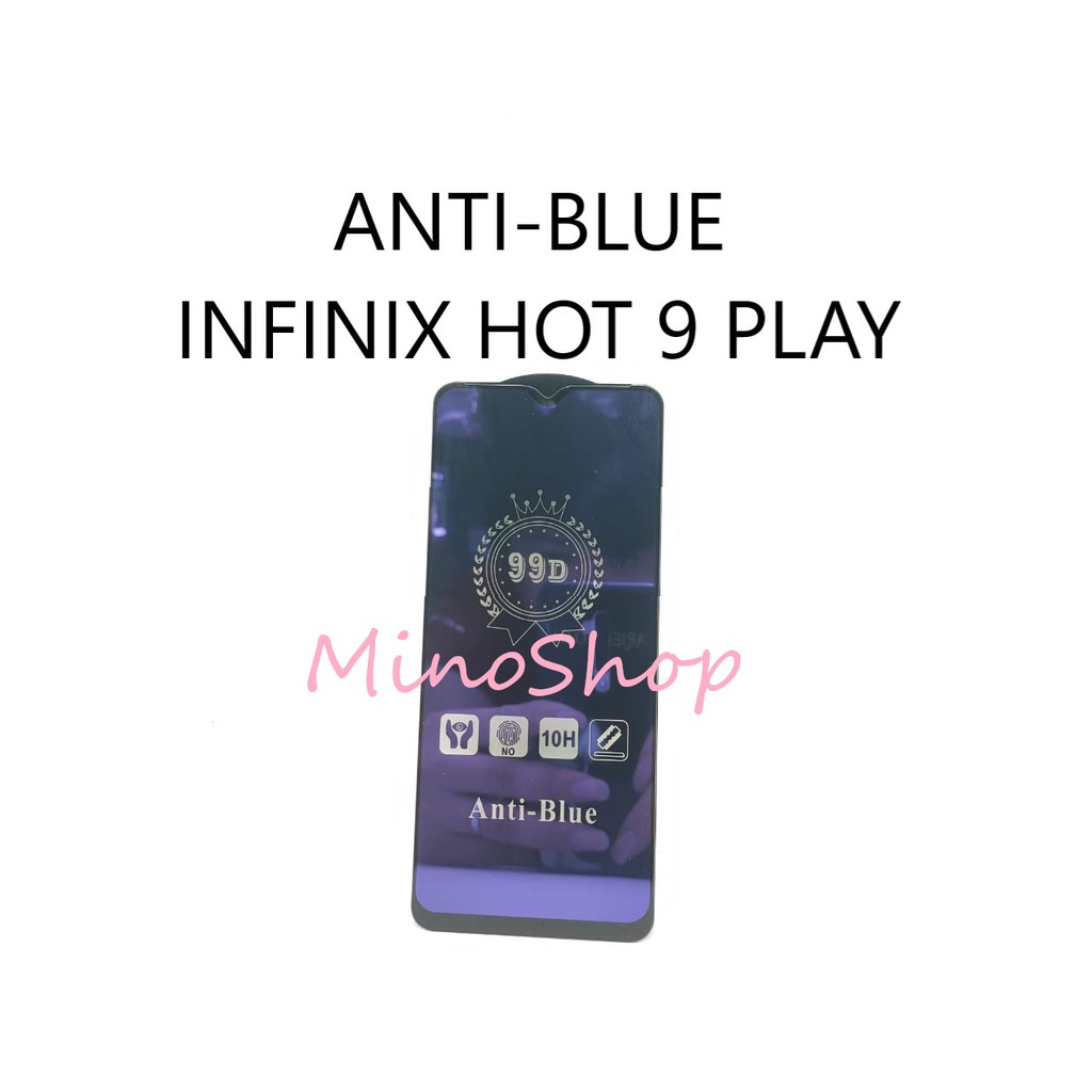 TEMPER GLASS -Tg INFINIX HOT 9 PLAY ANTI BLUE 5D FULL LEM FULL COVER