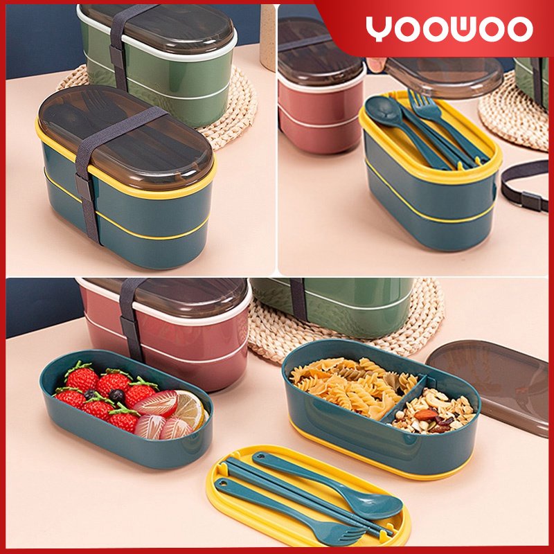 Lunch Box /  Kotak bekal makan siang /Bento Set 700ml / Free Sendok Tempat Makan