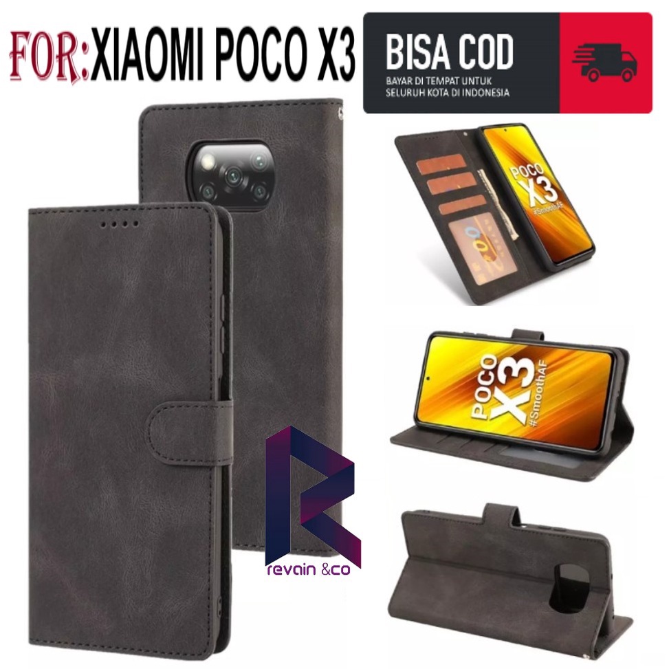 CASE XIAOMI POCO X3 NFC FLIP WALLET LEATHER KULIT PREMIUM SARUNG BUKA TUTUP KESING HP FLIP CASE POCO X3 NFC