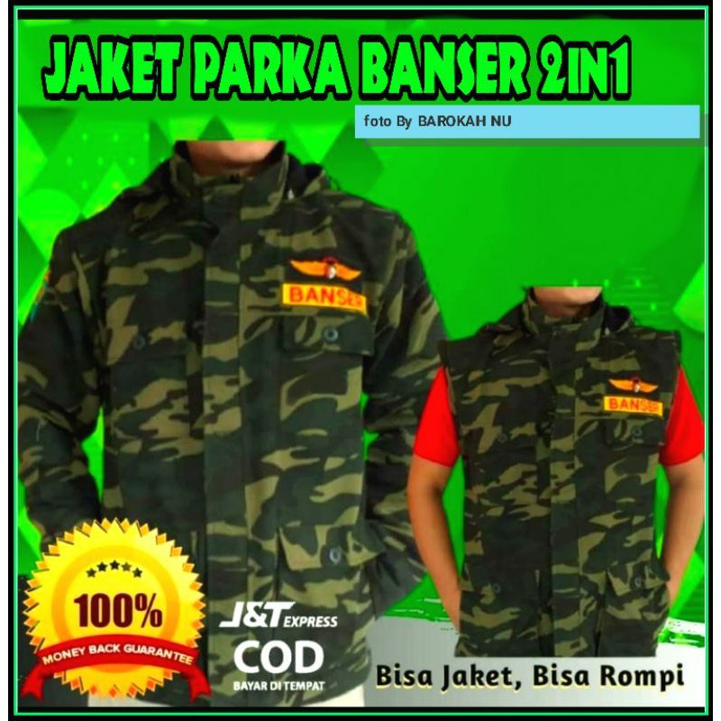JAKET PARKA BANSER |JAKET 2IN1 BANSER| jaket kekinian BANSER