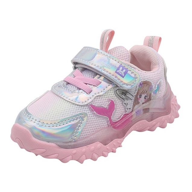 Mermaid LED Sepatu Anak Import Kids Shoes Size 21-30 Usia 1-5 Tahun